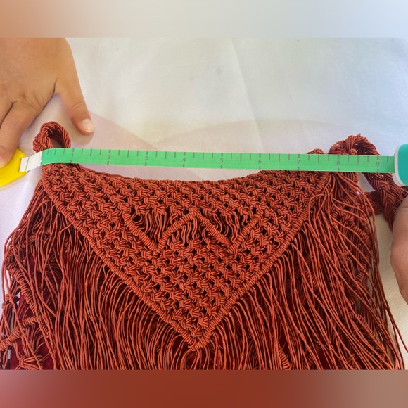 Fringe Crossbody Bag - Dark Red - Picture 10 of 13